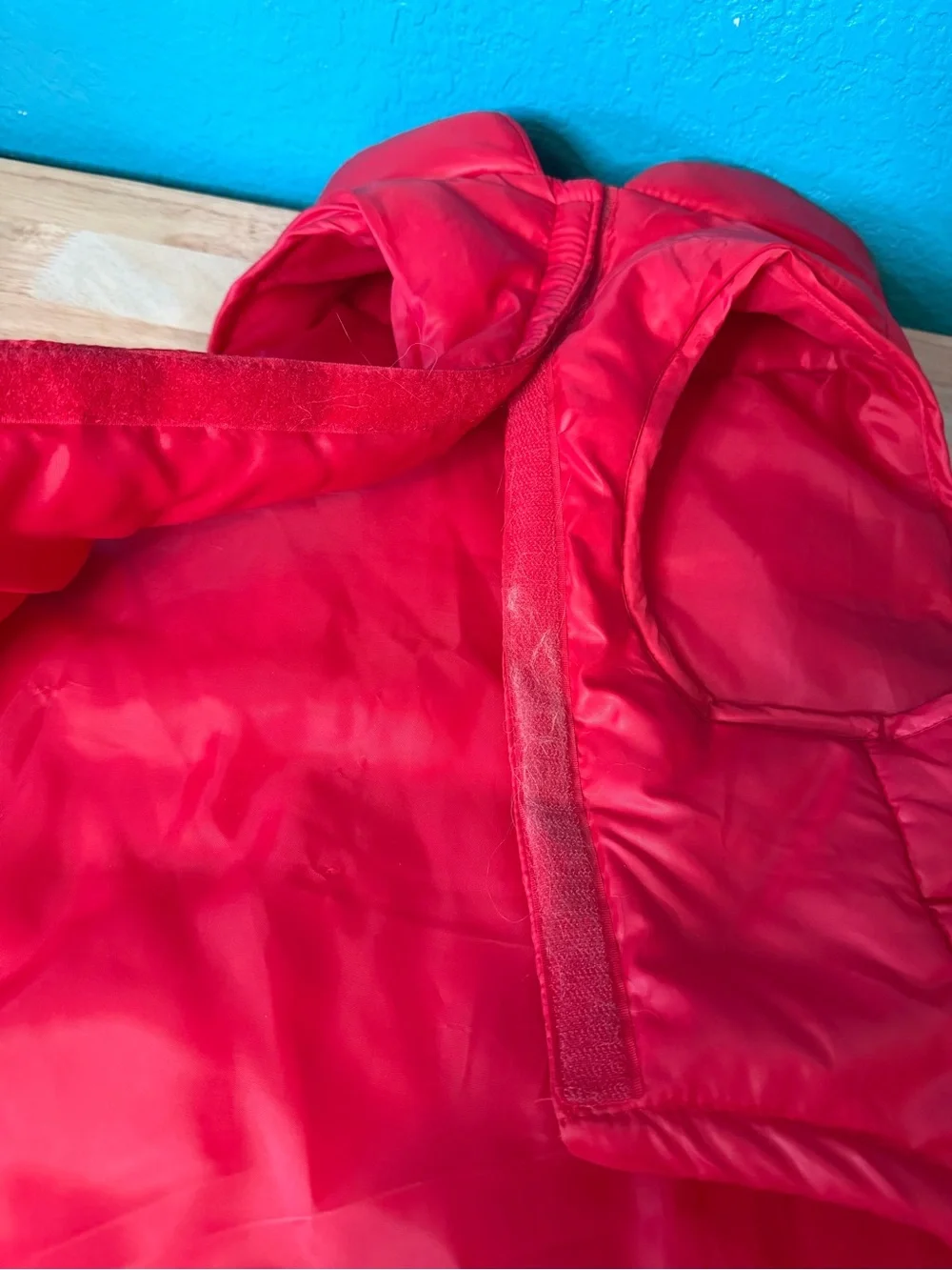 Red Quilted Dog Puffer Vest with‎ Paw Patch, XL
